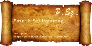 Patrik Szilveszter névjegykártya